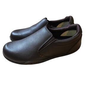 Kuru Leather Slip-On Loafer Shoes 12 Wide  Brown Comfort Walk Cushion Support